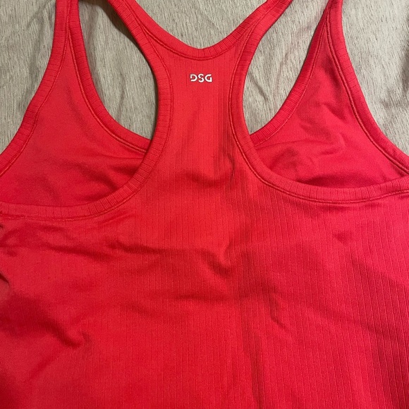 DSG Red Ribbed Racerback Tank Top - Picture 4 of 6